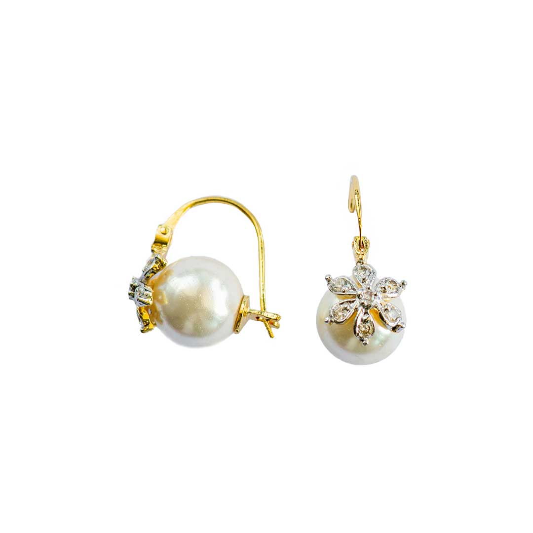 Floral Pearl Droplet Earrings